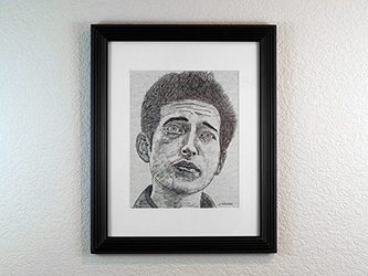Bob Dylan Portrait Drawing Pen and Ink on Paper